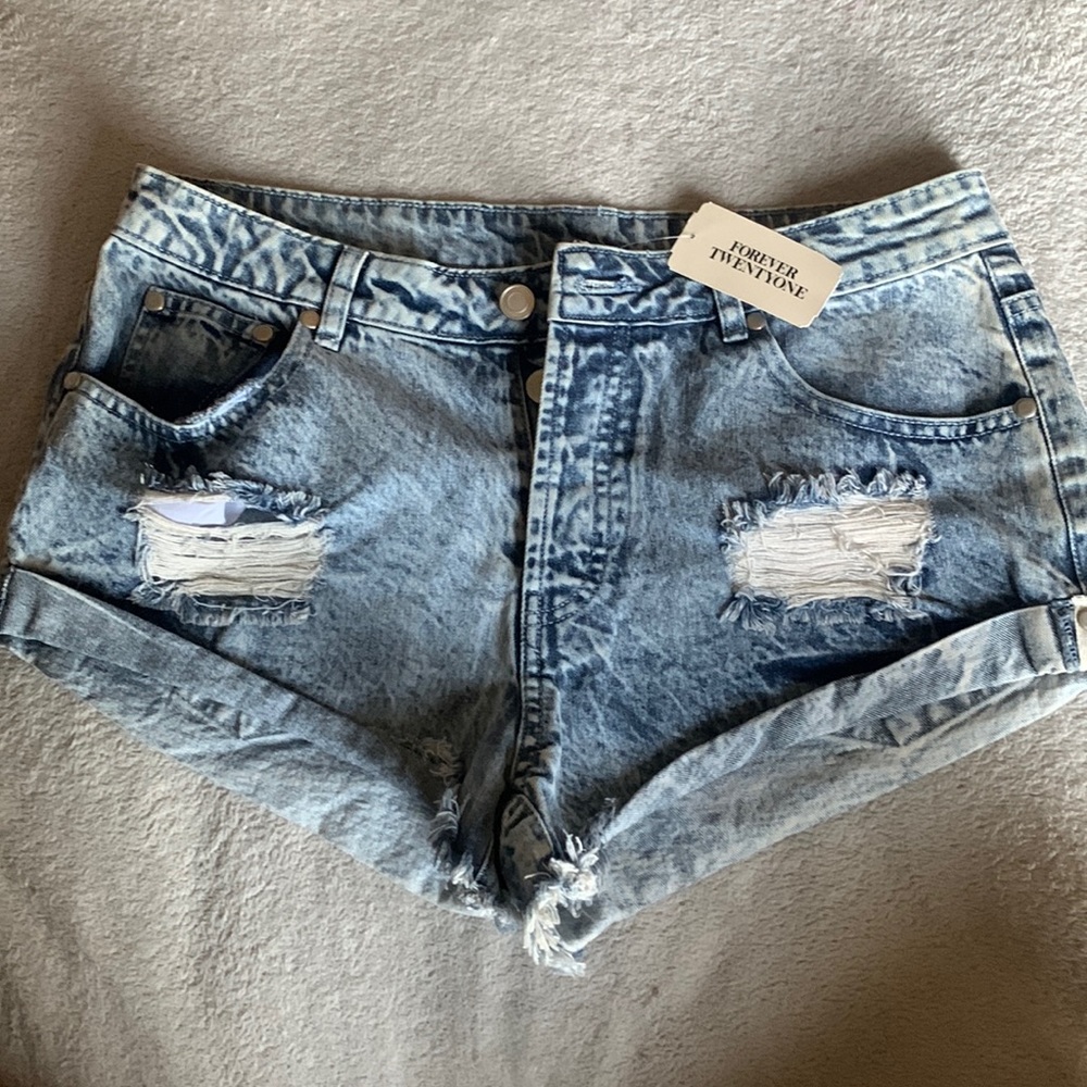 Forever 21 Light Denim Jean Shorts